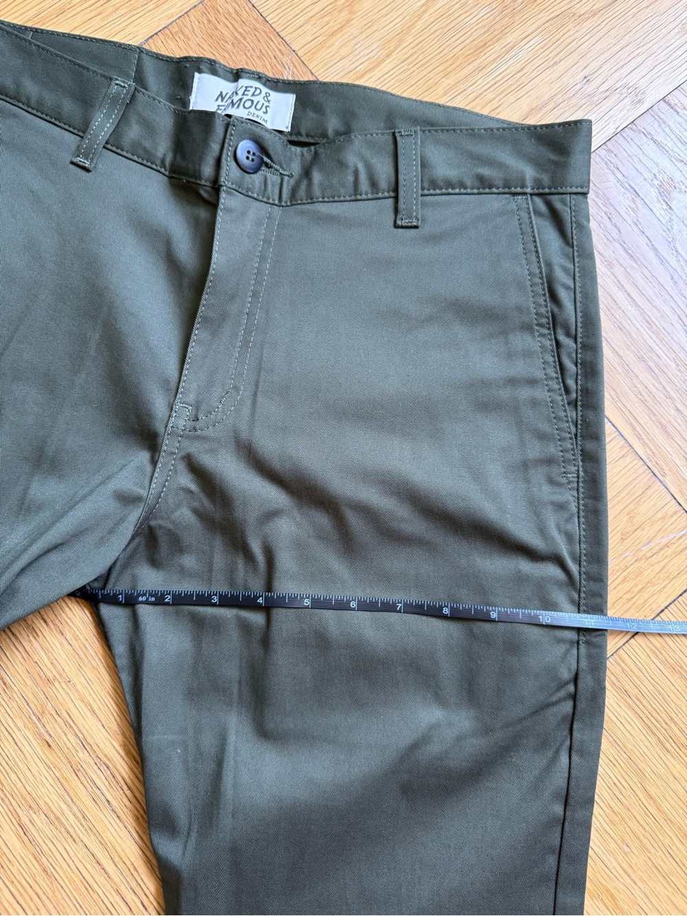Naked & Famous Slim Chino, Khaki Green Stretch Twill, Size 31 x 31.5, EUC - Picture 10 of 11